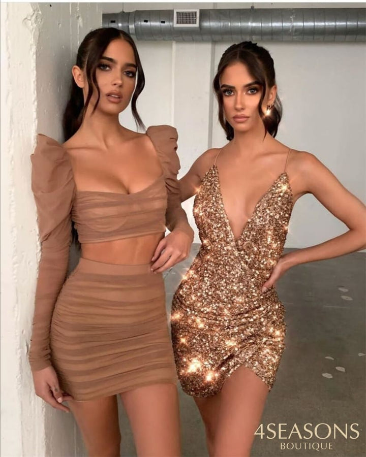 Ellolace Elegant Sexy Deep-V Party Shinny Dresses Women 2020 Ladies Club Night Slleeveless Midi