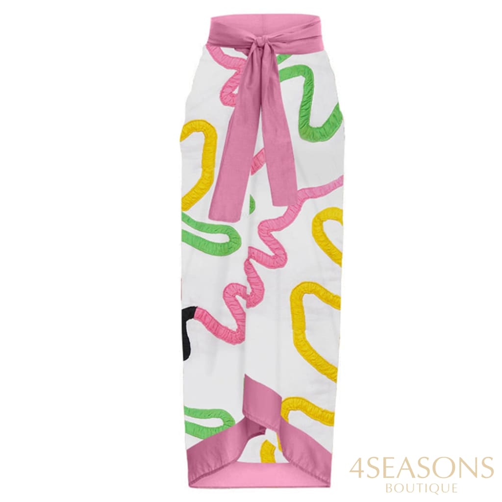 Fashion Color Line Print Bikini Set Sling Split High Waist Cropped Swimsuit Women Backless Sexy