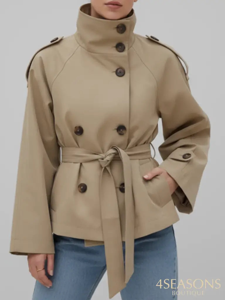 Genevieve Windbreaker Coat Khaki / S