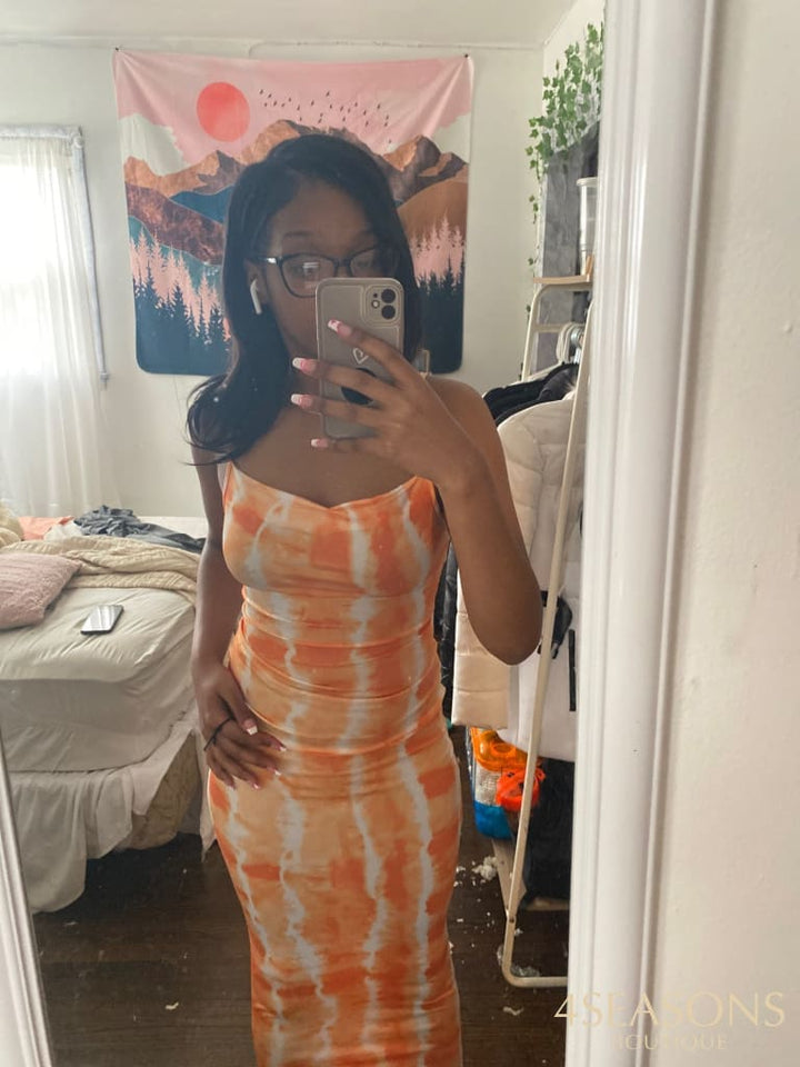 Hawthaw Women Summer Party Sleeveless Slim Printed Bodycon Beach Long Dress 2021 Female Clothing
