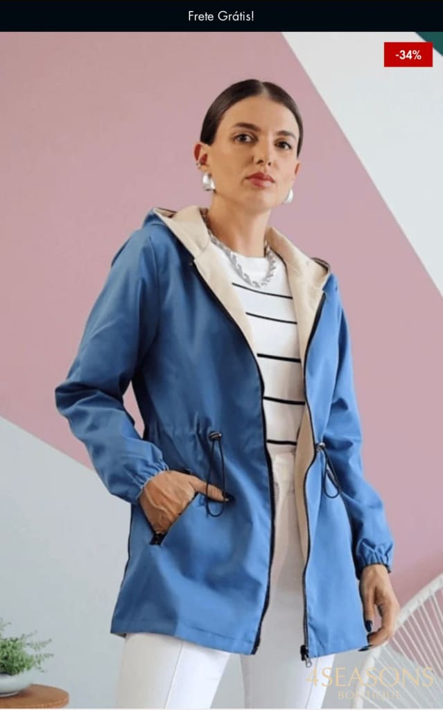 Jaqueta parka reversível Rosy feminina