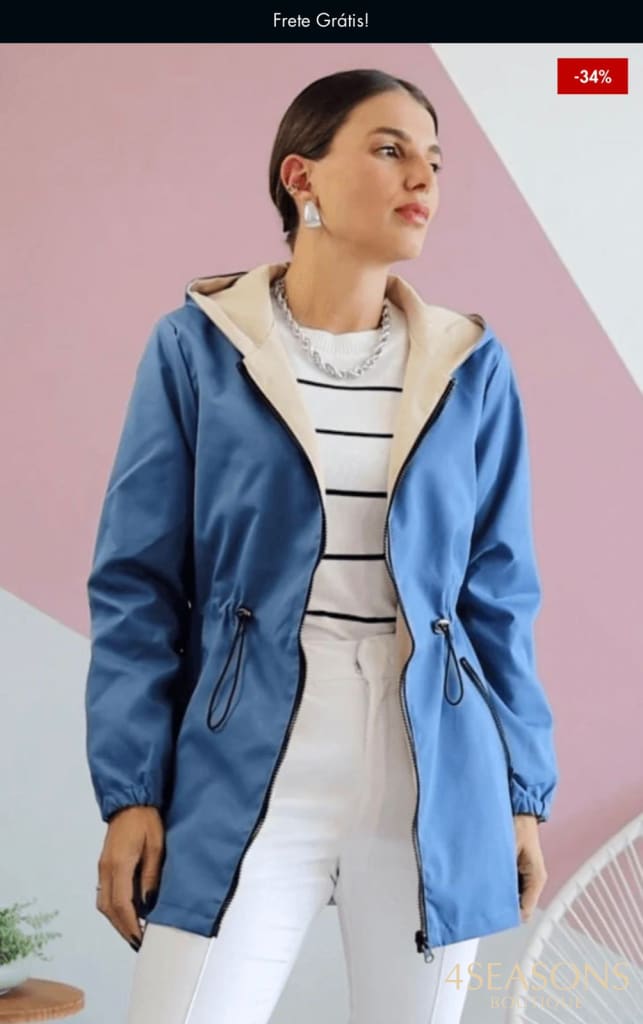 Jaqueta parka reversível Rosy feminina