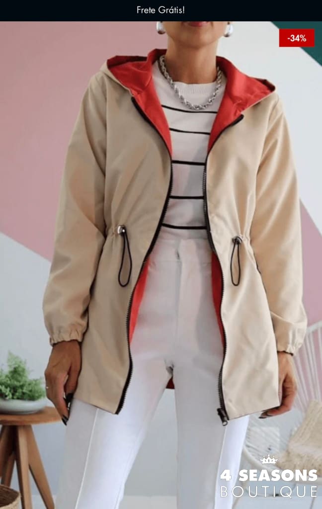 Jaqueta Parka Reversível Rosy