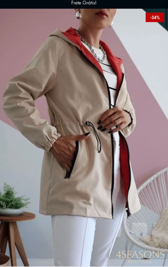 Jaqueta parka reversível Rosy feminina