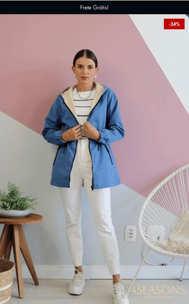 Jaqueta parka reversível Rosy feminina