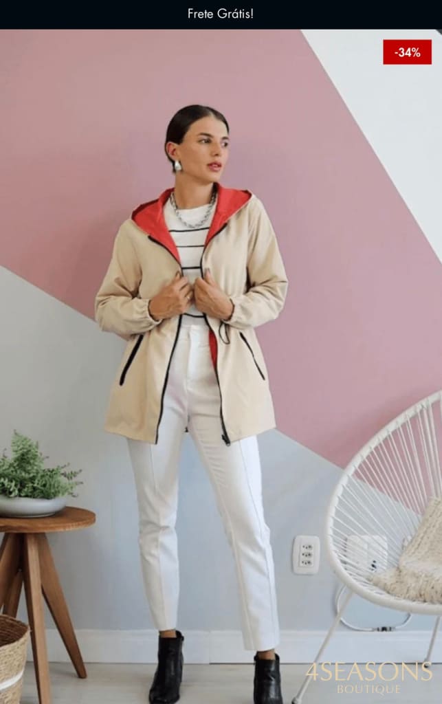 Jaqueta parka reversível Rosy feminina