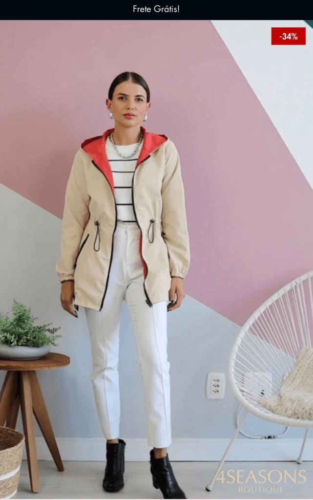Jaqueta parka reversível Rosy feminina
