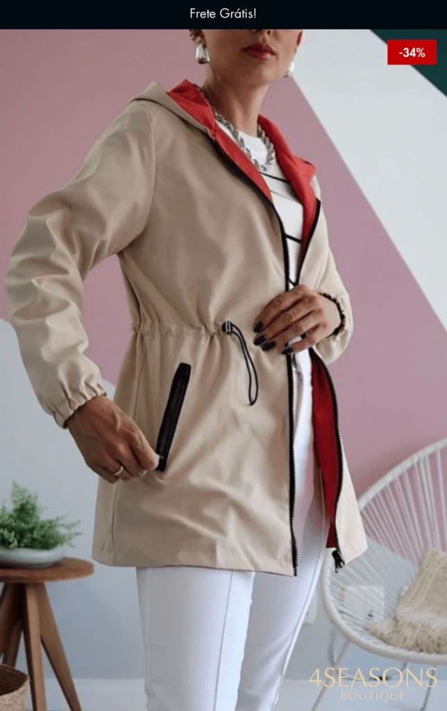 Jaqueta parka reversível Rosy feminina