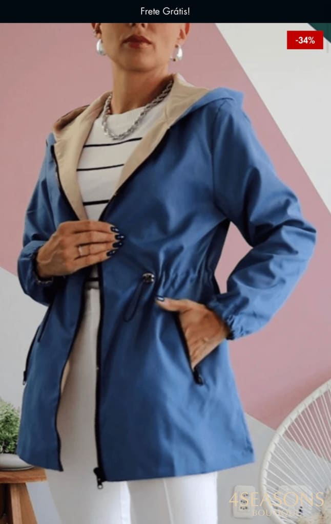 Jaqueta parka reversível Rosy feminina