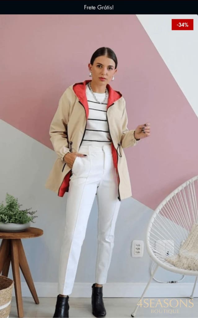 Jaqueta parka reversível Rosy feminina