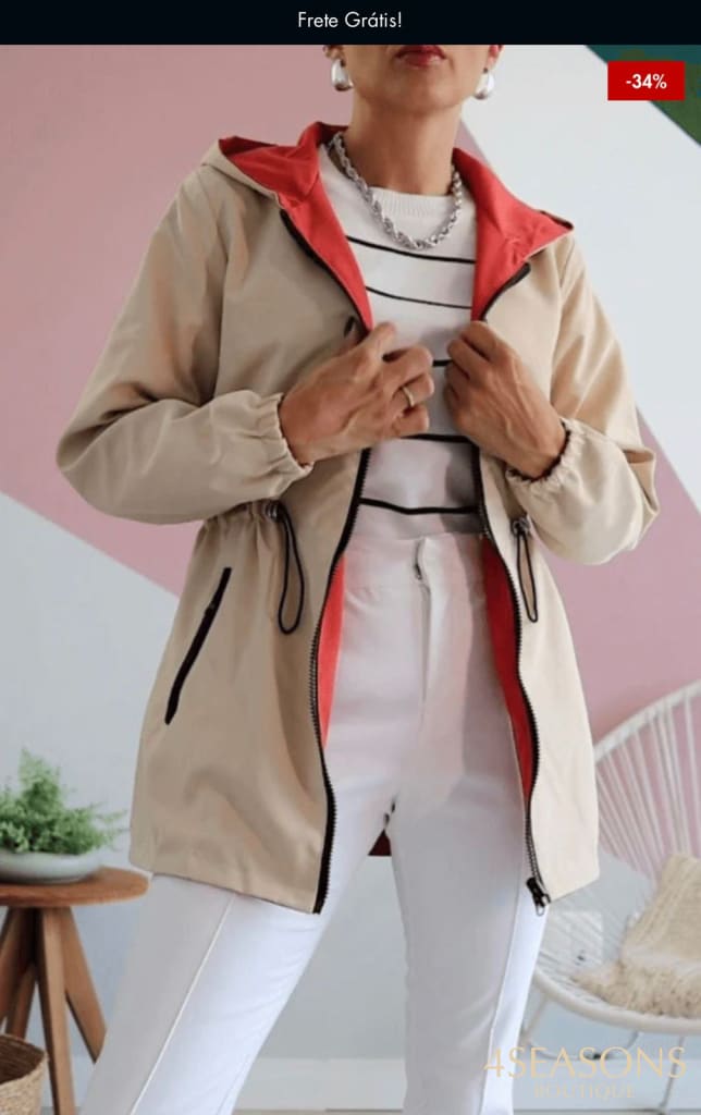 Jaqueta parka reversível Rosy feminina