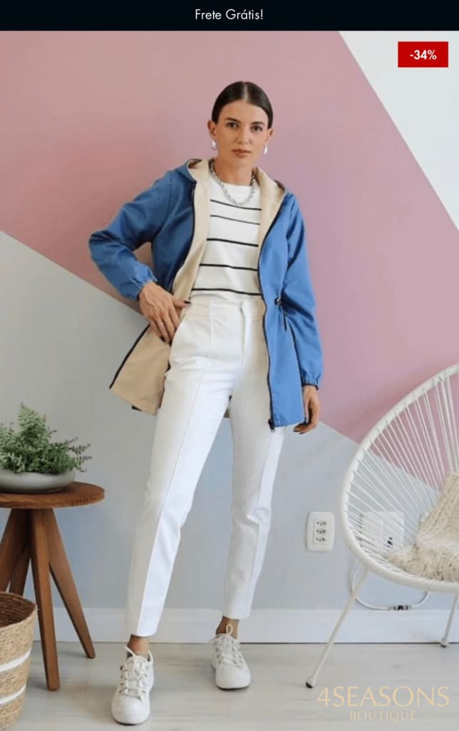 Jaqueta parka reversível Rosy feminina