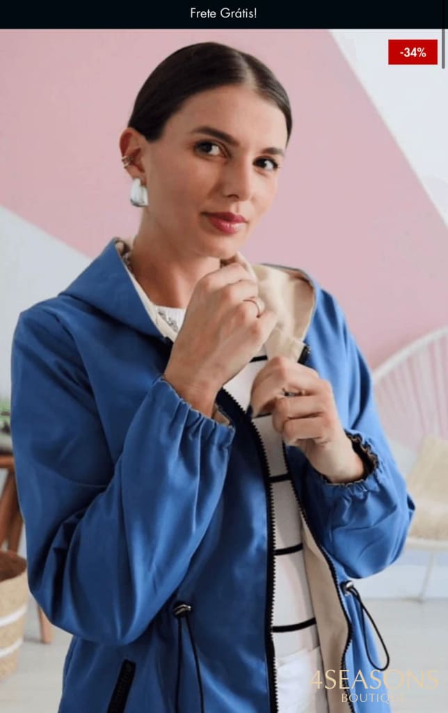 Jaqueta parka reversível Rosy feminina