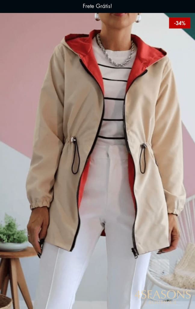 Jaqueta parka reversível Rosy feminina