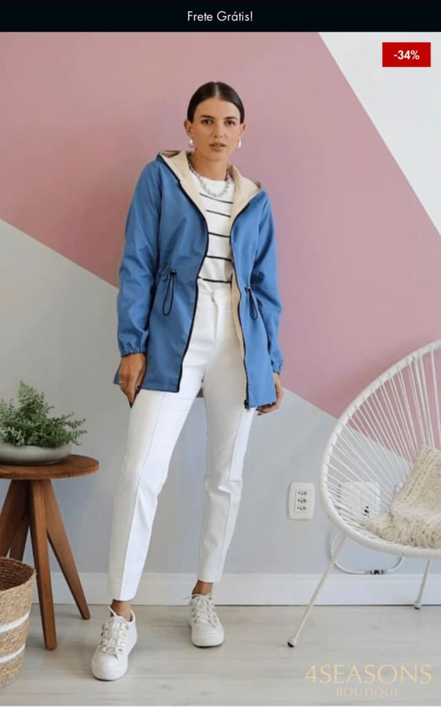 Jaqueta parka reversível Rosy feminina