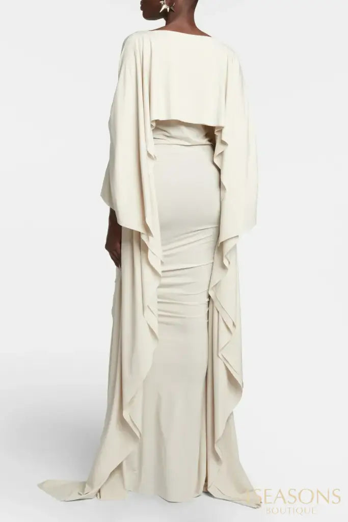 Vestido longo manga ajustada Lilgiuy