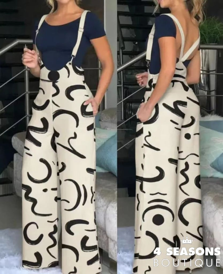 Spring Summer Casual Solid Strap Jumpsuit Women Fashion High Waist Wide Leg Bodysuit Orange / S