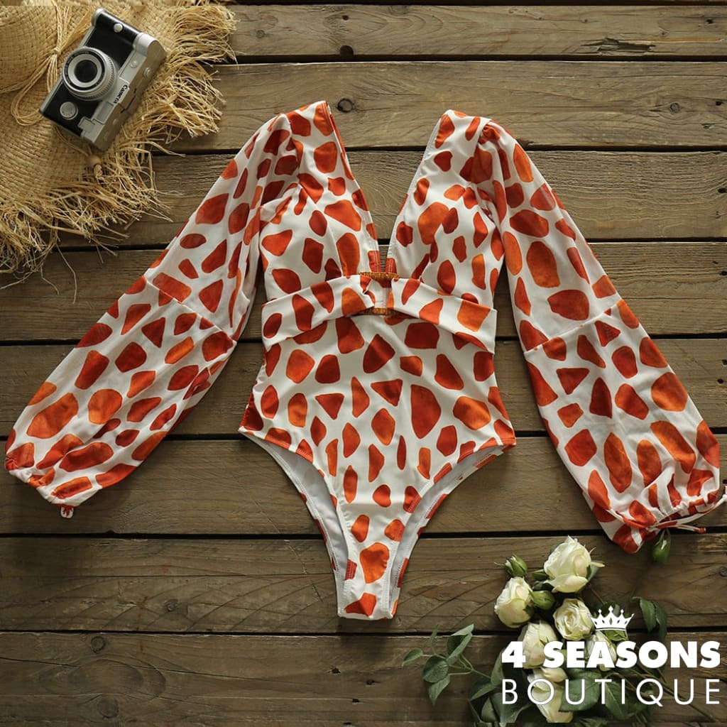 Maiô Bruna Animal Print Cítrico / P Nádia