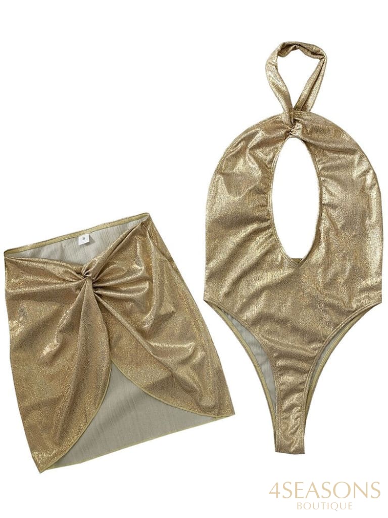 Maiô Jalapão + Pareô Grátis Dourado / P