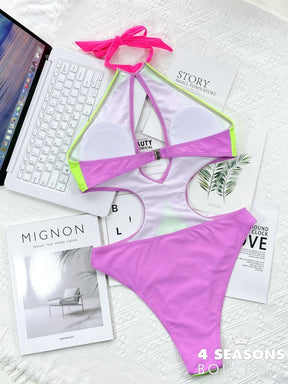 Patch Color Women Swimsuit Padded One Pieces Bathing Suit Monokini Push Up Swimwear Biquinis Female
