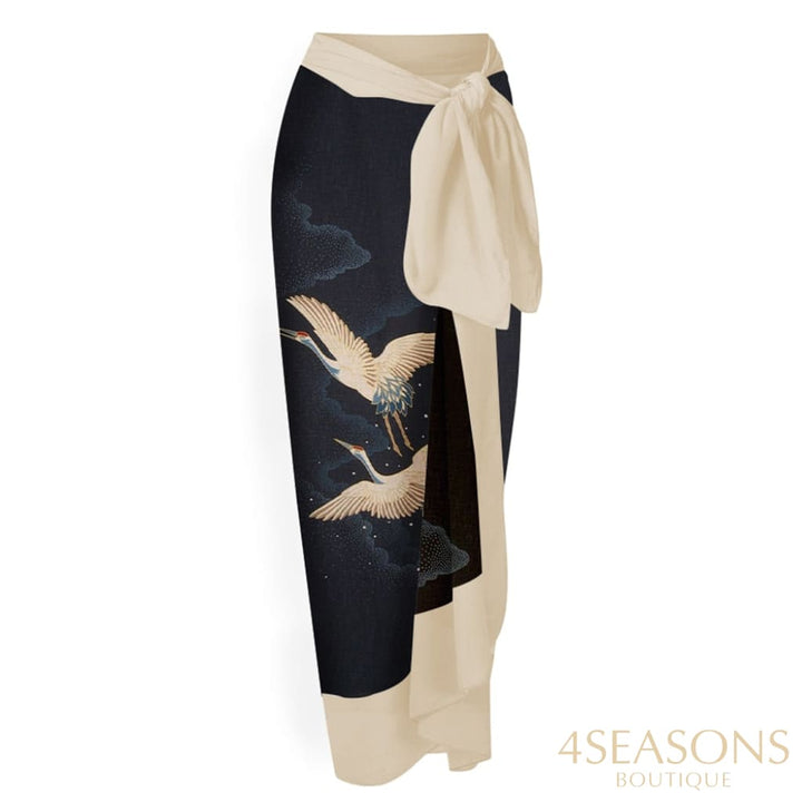 Red Crowned Crane Print Onepiece Swimsuit Luxury Micro Bikini And Cover Up Elegant Butterfly Strap