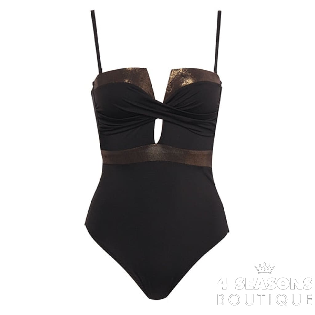 Maiô Saradoro Preto Com Dourado / P
