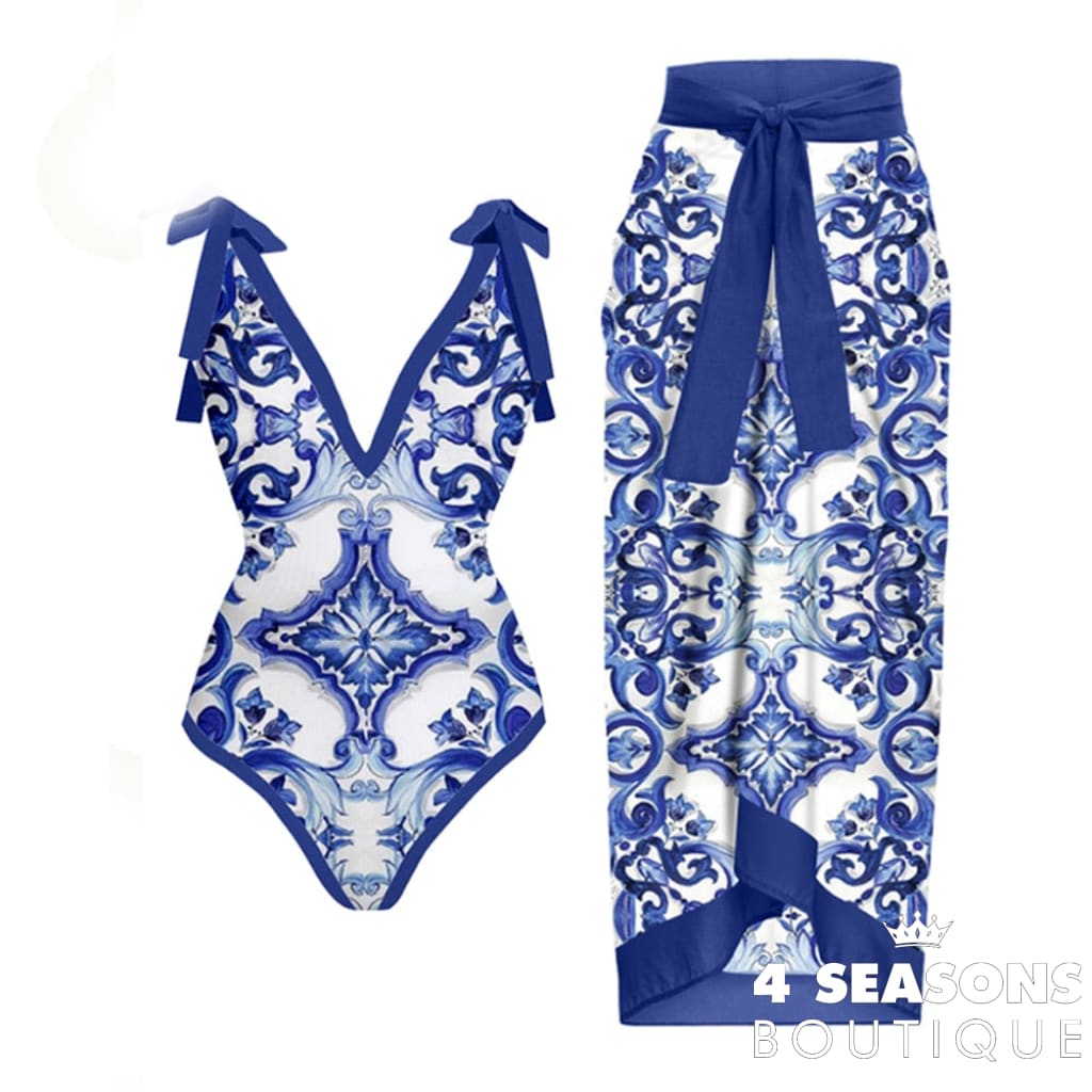 Women One Piece Swimsuit With Skirt Designer Bathing Suit Beach Dress Cover Up Luxury Swimwear Surf