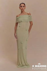 Orchid Knit Maxi Dress Green / S