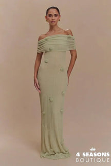 Orchid Knit Maxi Dress Green / S