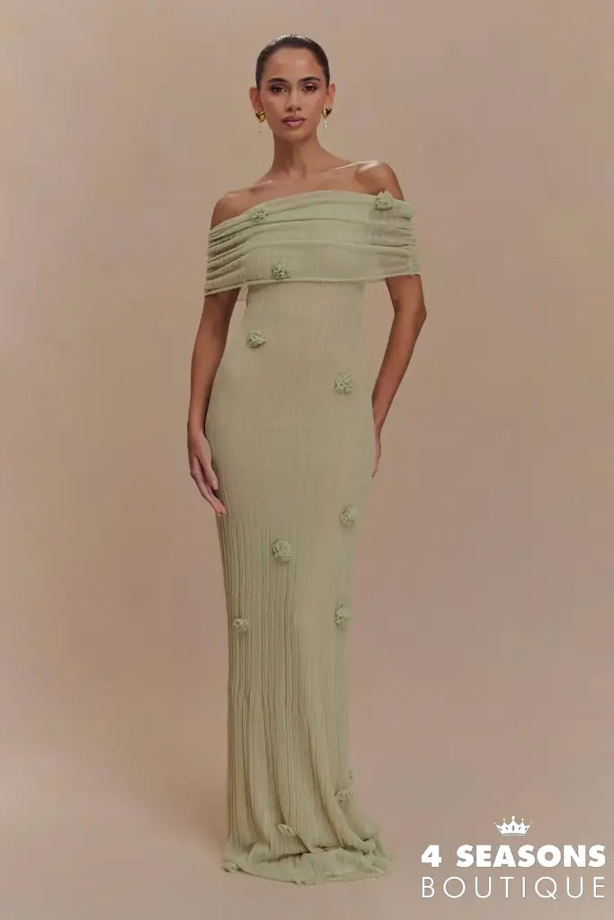 Orchid Knit Maxi Dress Green / S