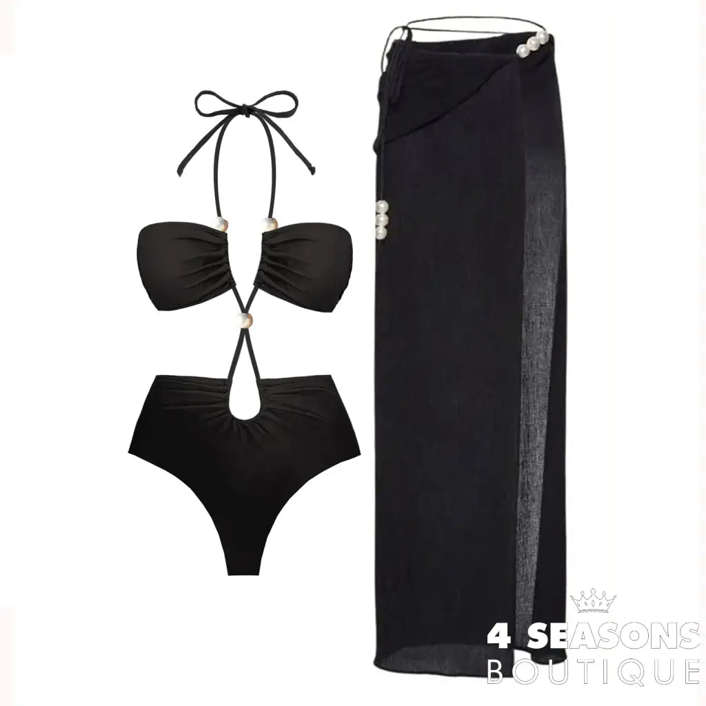 Pearls Bikini Set with Cover Up