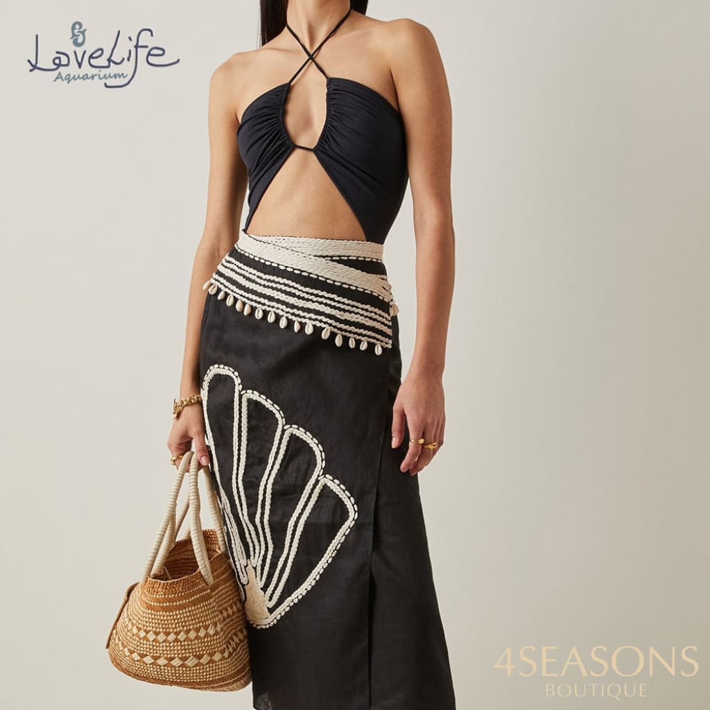 Sexy Cutout One-Piece Swimsuit Set Backless Triangle Retro Vintage Lace Hollow Women String Bathing