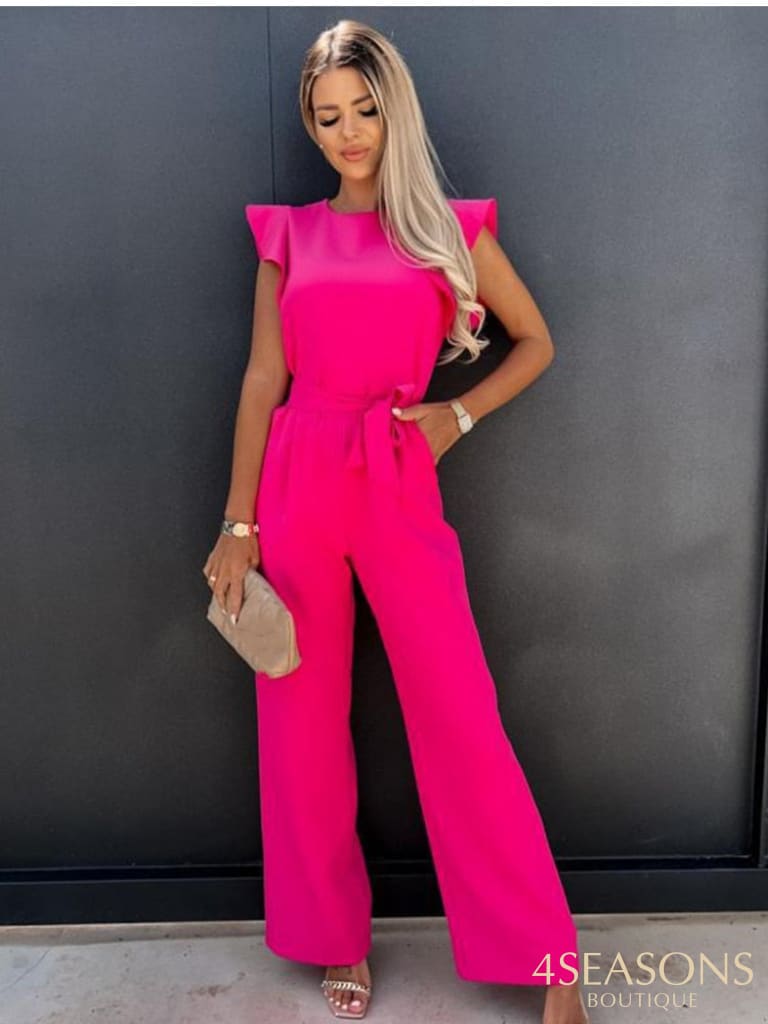 Summer Jumpsuit Woman Clubwear Fashion Casual Sleeveless Ruffles White Lace Up Female Elegant Romper