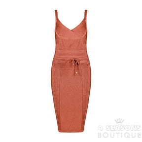 Willbenice Pink Red Sexy Rayon Bodycon Spaghetti Straps Bandage Dresses For Women 2022 Belt Sashes