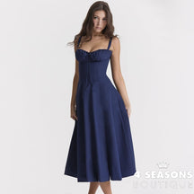Vestido Carmin Azul Marinho / Pp