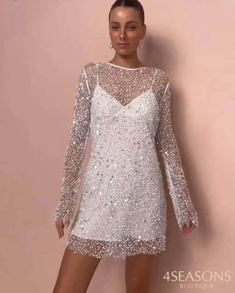 Vestido Dream Branco Com Paetês / P