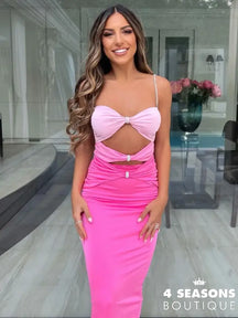 Mozision Elegant Hollow Out Sexy Maxi Dress For Women Robe Spaghetti Strap Sleeveless Long Ladies