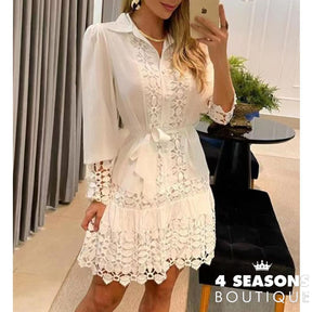 Vestido Rendado Louisiane Branco / P