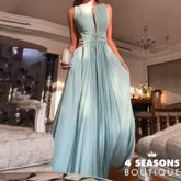Ellafads Women Long Dress Elegant Sexy Solid Sleeveless Hollow Out Backless Lace Up Nipped Waist