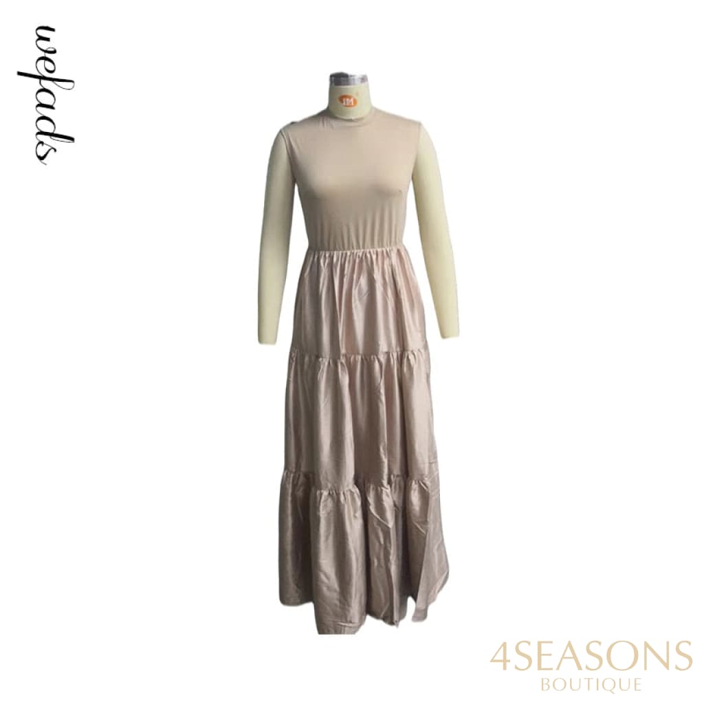 Wefads Summer Casual Dress Elegant Plus Size 3Xl Sexy Sleeve Loose Solid Color Big Swing & Club Ball