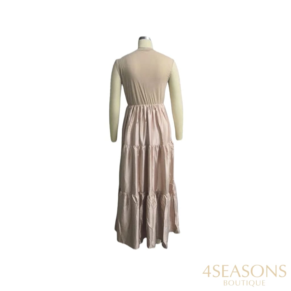 Wefads Summer Casual Dress Elegant Plus Size 3Xl Sexy Sleeve Loose Solid Color Big Swing & Club Ball