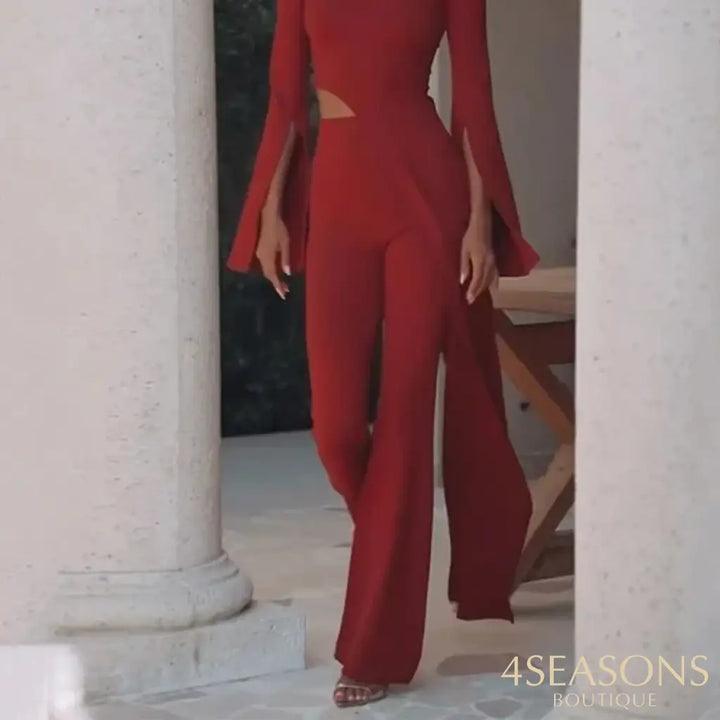 Wefads Women Two Piece Set Autumn Casual Solid Long Sleeve Round Neck High Waist Irregular Pullover