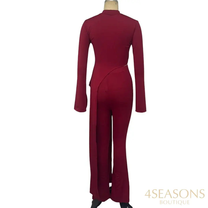 Wefads Women Two Piece Set Autumn Casual Solid Long Sleeve Round Neck High Waist Irregular Pullover