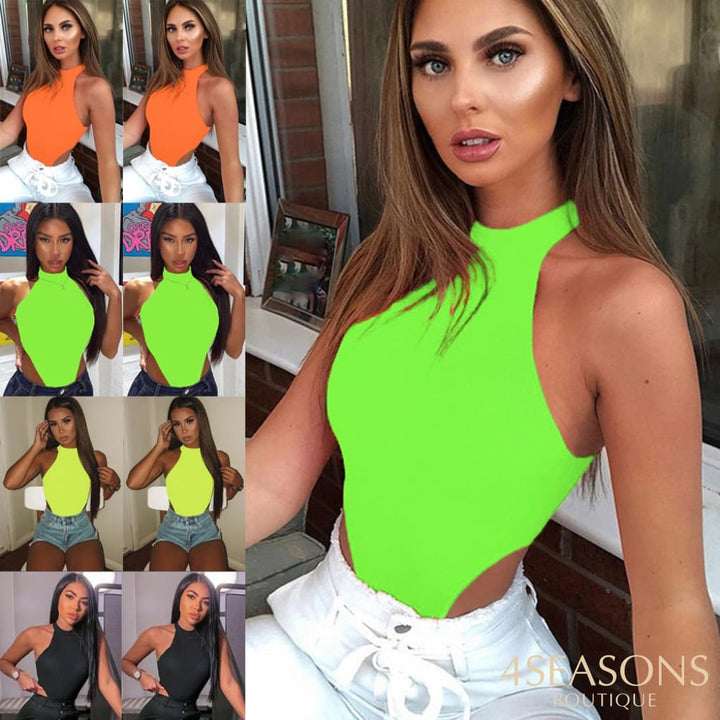 Women Body-Fitting Body Underwear Round Collar Sleeveless Jumpsuit Lady Sexy Vest Top Stretch